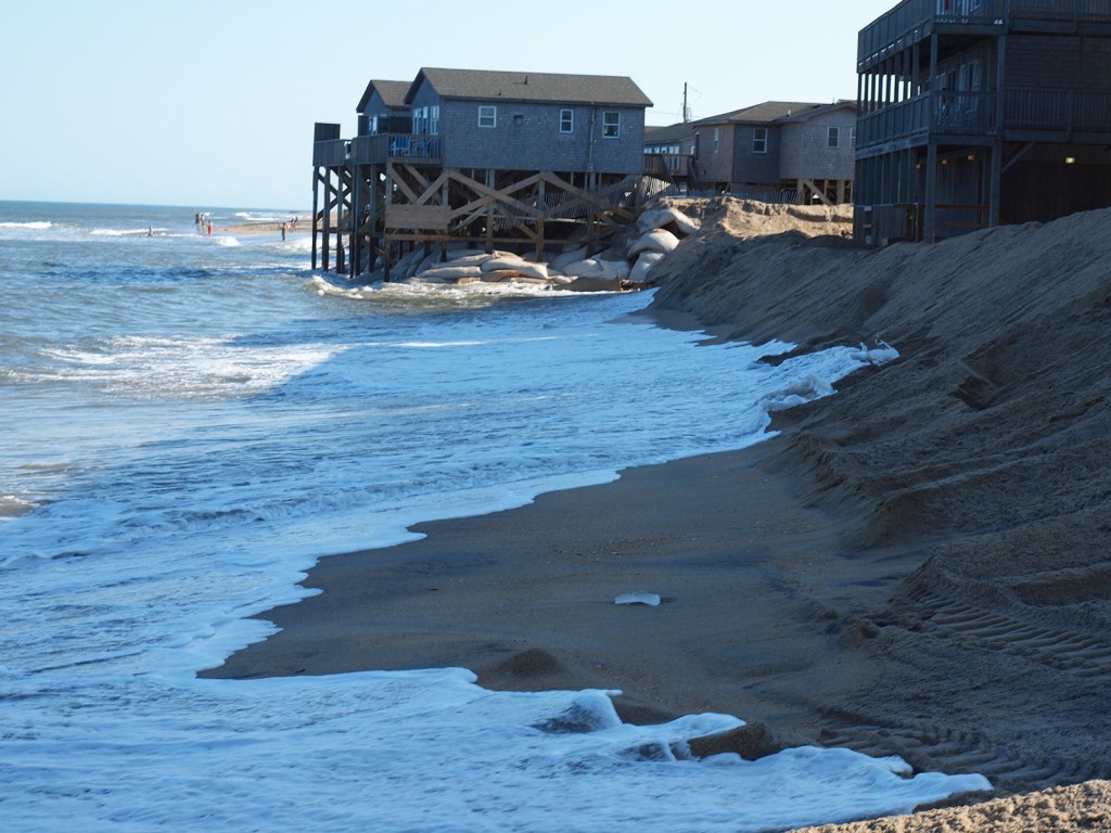 FIGURE 1. ￼Using sandwalls and sandbags to protect infrastructure against the rising sea is not a viable form of adaptation.