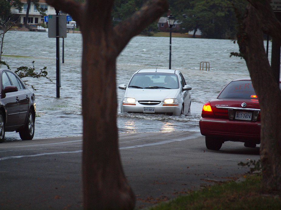 FIGURE 2. Some people damage their cars by driving through salt water inundating the roads.
