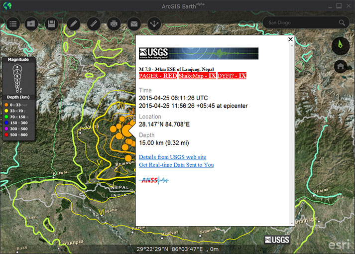 FIGURE 5-6. USGS earthquake data, courtesy of Esri
