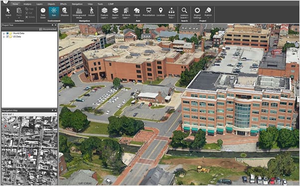 FIGURE 9. 3D Models displayed in TerraExplorer. Models and Imagery provided by Icaros.