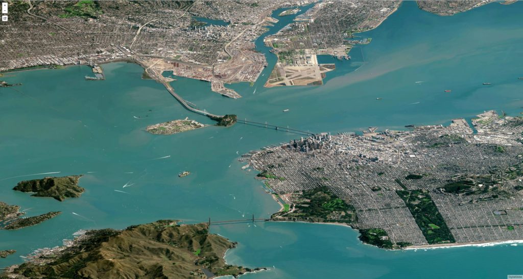 FIGURE 1. A high off-nadir image of the San Francisco area, taken on February 7, 2016, courtesy of Digital Globe.